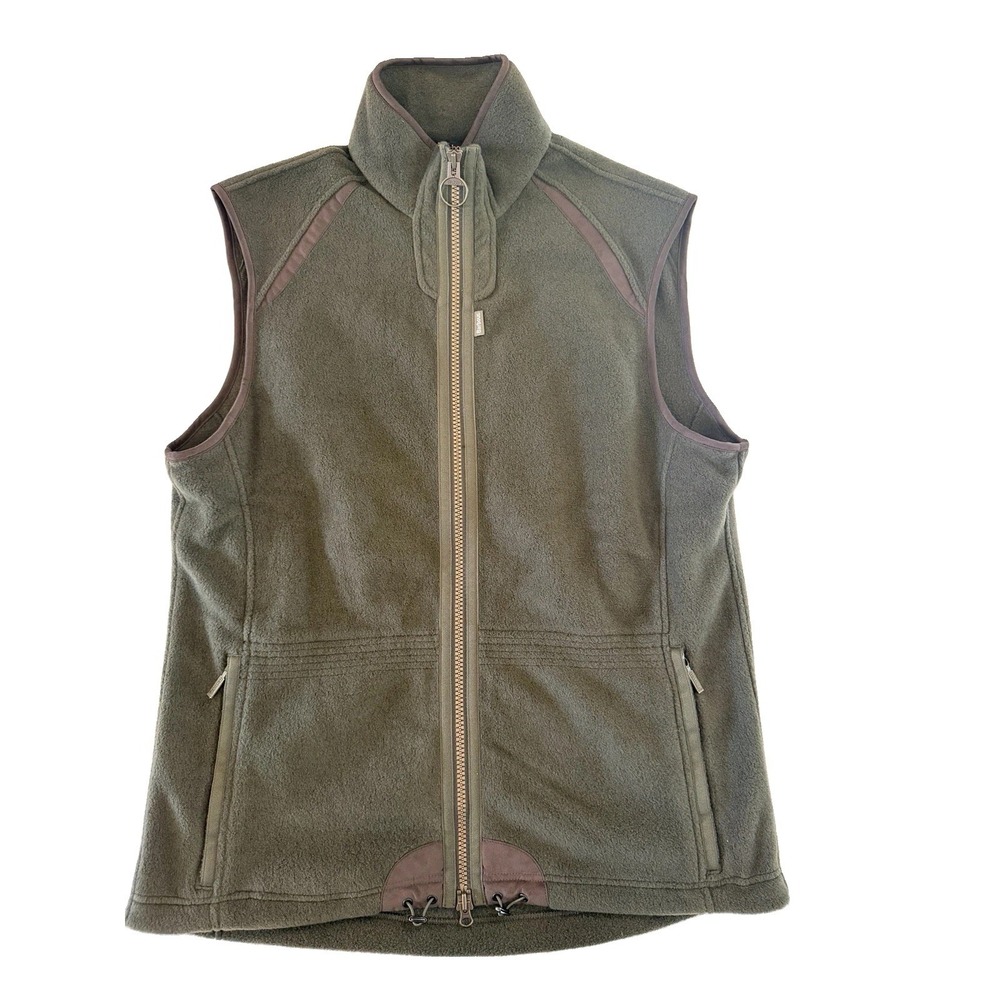 Barbour Langdale Gilet Vest Mens XL Green Fleece Full Zip Pockets MFL0079OL71